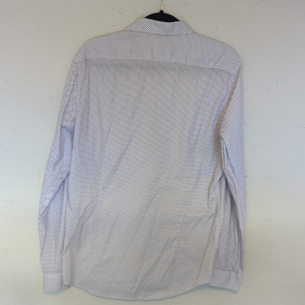 White, Navy And Magenta Micropattern Button Down - From Mexico City! - Picture 4 of 5